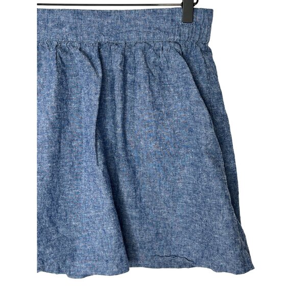 LOFT Outlet XS Blue Linen Blend Skirt A Line Pull On Mini Casual - Picture 4 of 12